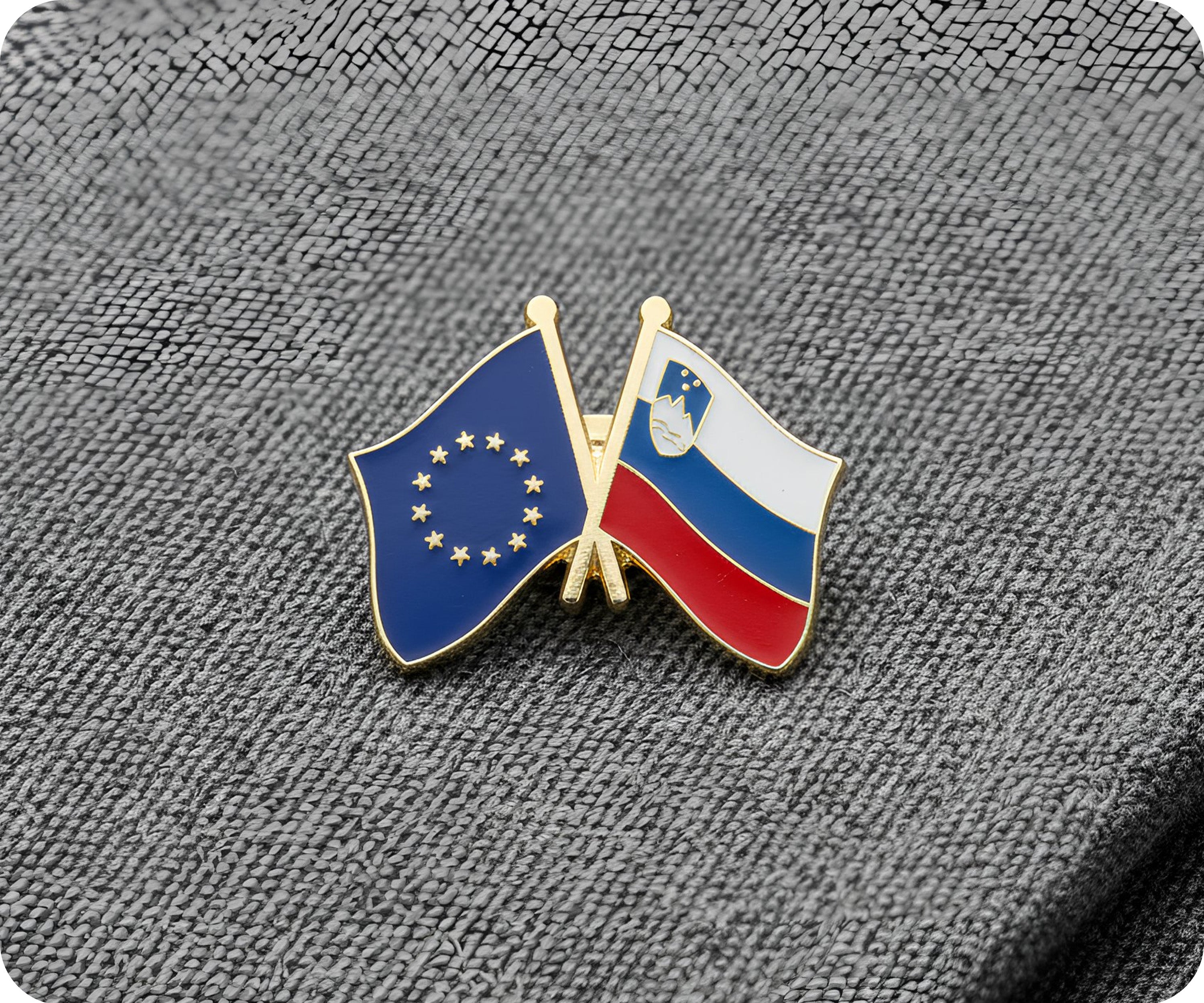 European Union & Slovenia Friendship Pin Badge