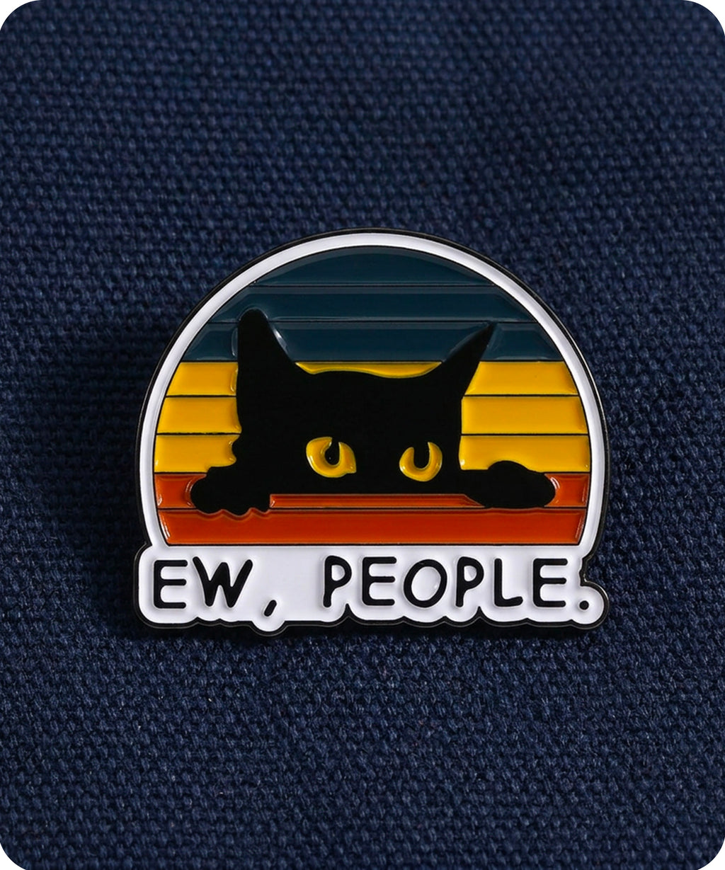 Ew People Cat Enamel Lapel Pin Badge