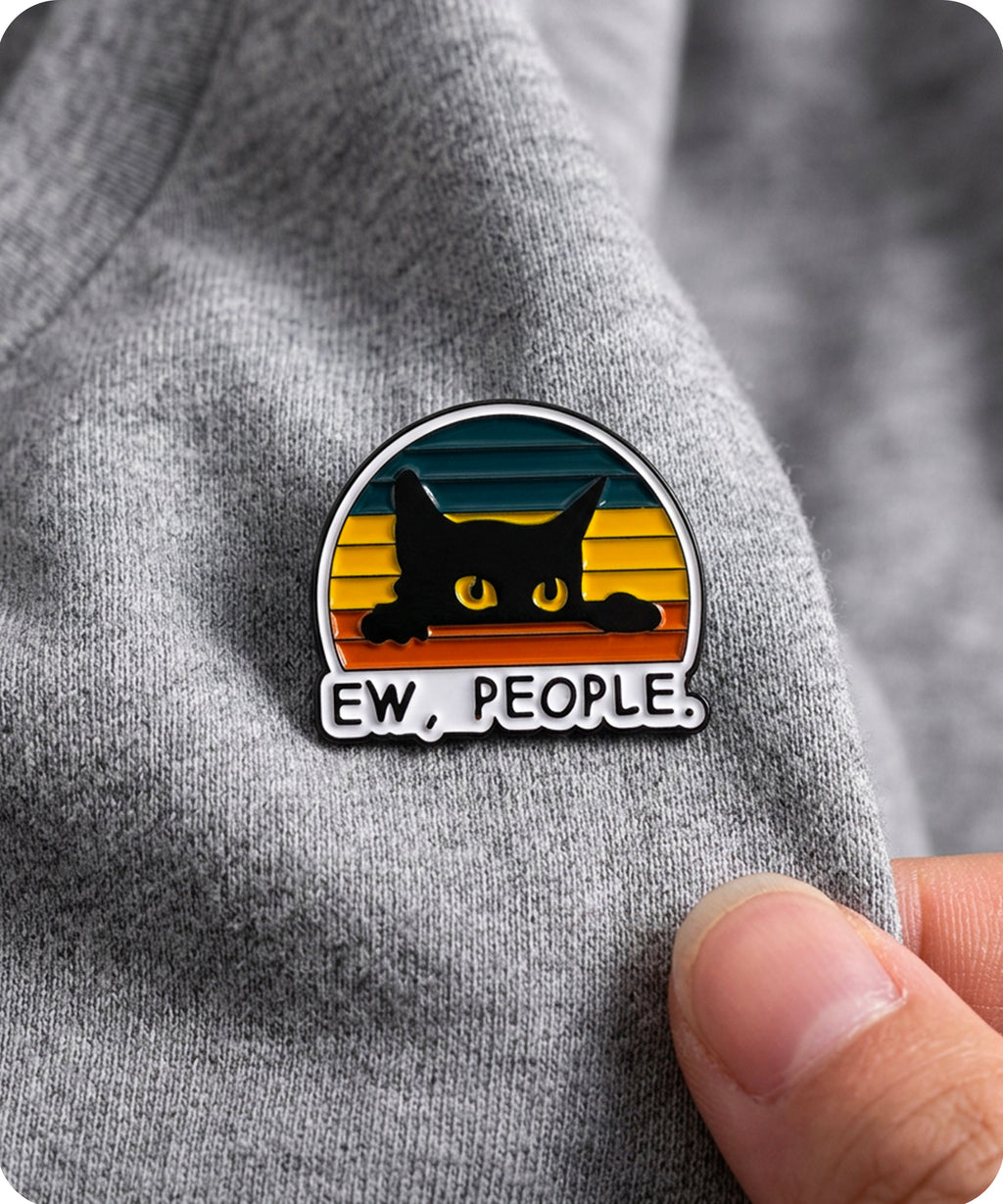 Ew People Cat Enamel Lapel Pin Badge