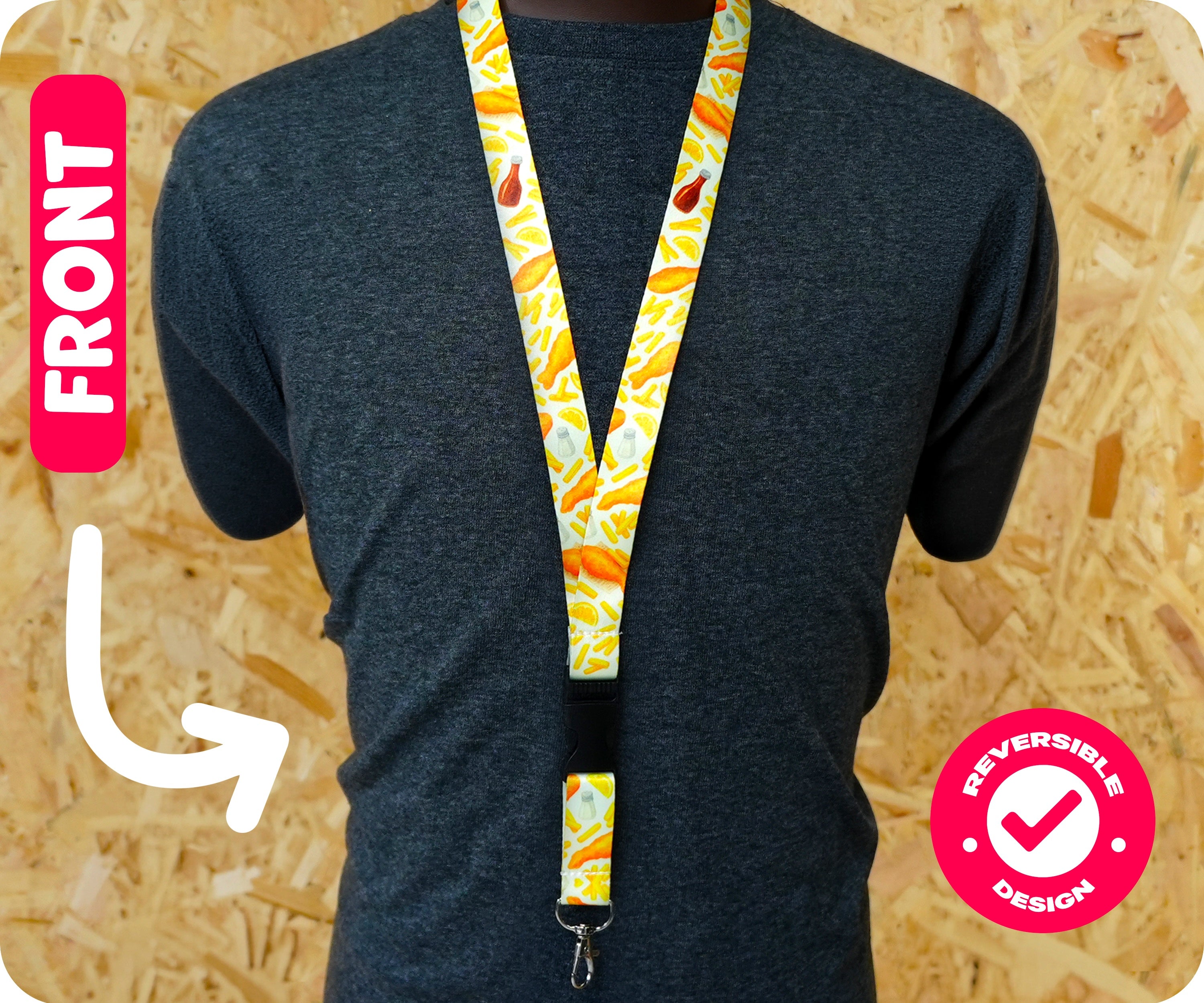 Fish & Chips Classic Fast Food Lanyard Secondary image