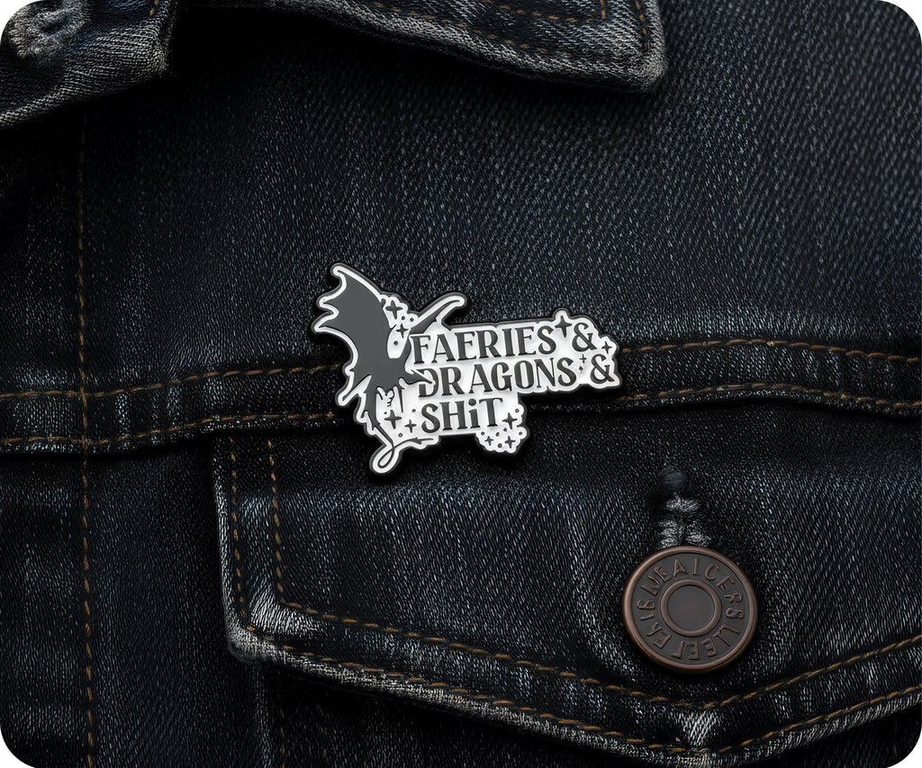 Fairies & Dragons & Shit Gaming Fantasy Pin Badge
