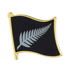 Silver Fern Flag Pin Badge