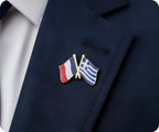 France & Greece Friendship Pin Badge