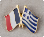 France & Greece Friendship Pin Badge