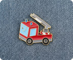 Cartoon Fire Truck Pin Badge