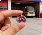 Cartoon Fire Truck Pin Badge