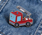 Cartoon Fire Truck Pin Badge