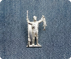 Silver Fisherman Pin Badge