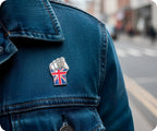 United Kingdom Union Jack Fist Enamel Pin Badge – 35mm x 22mm