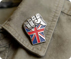 United Kingdom Union Jack Fist Enamel Pin Badge – 35mm x 22mm