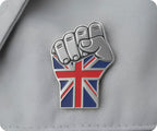 United Kingdom Union Jack Fist Enamel Pin Badge – 35mm x 22mm