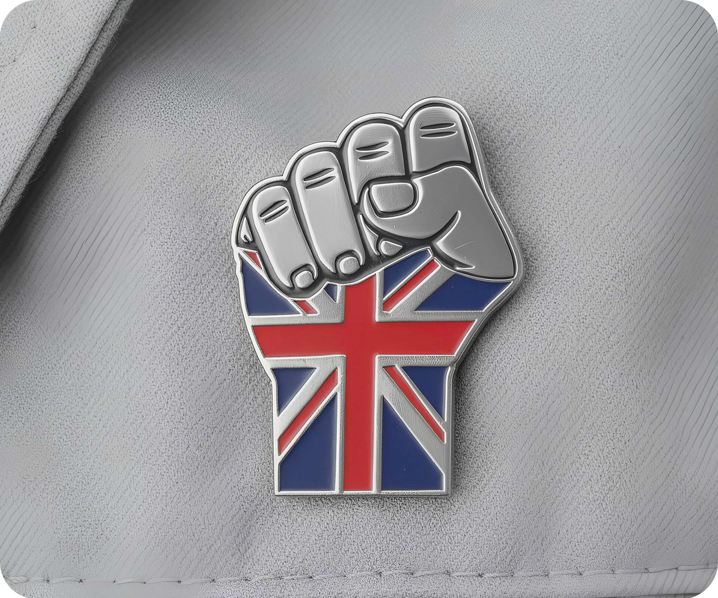 United Kingdom Union Jack Fist Enamel Pin Badge – 35mm x 22mm
