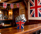 United Kingdom Union Jack Fist Enamel Pin Badge – 35mm x 22mm