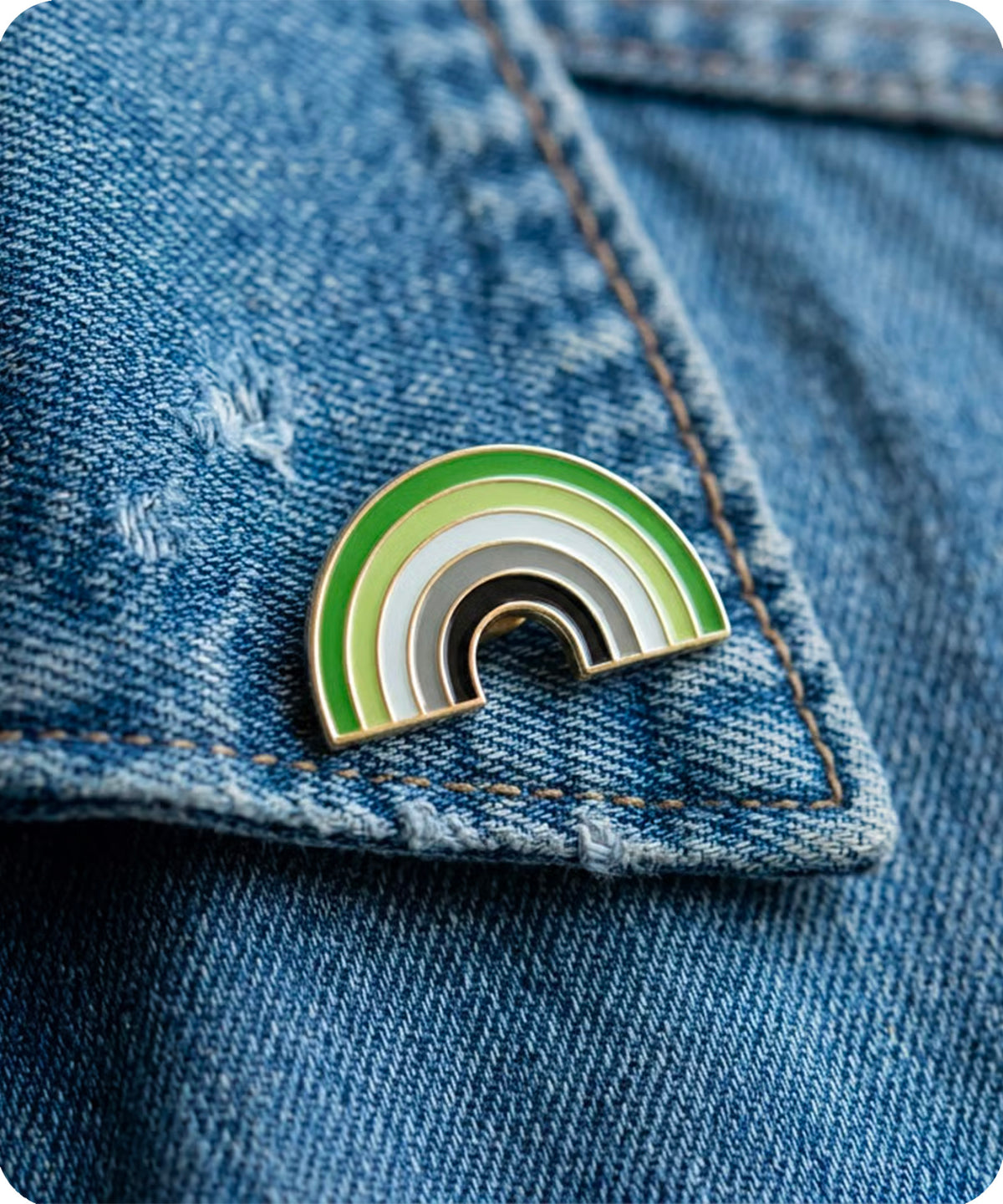 Aromantic Pride Flag Pin Badge