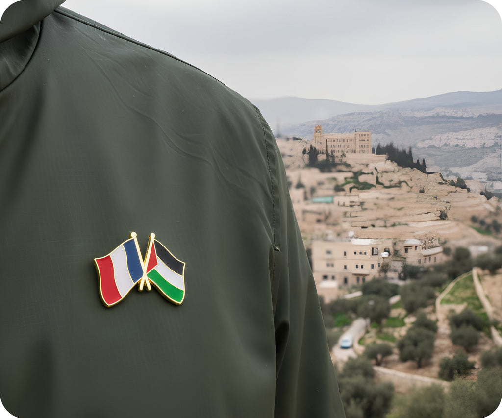 France & Palestine Friendship Pin Badge