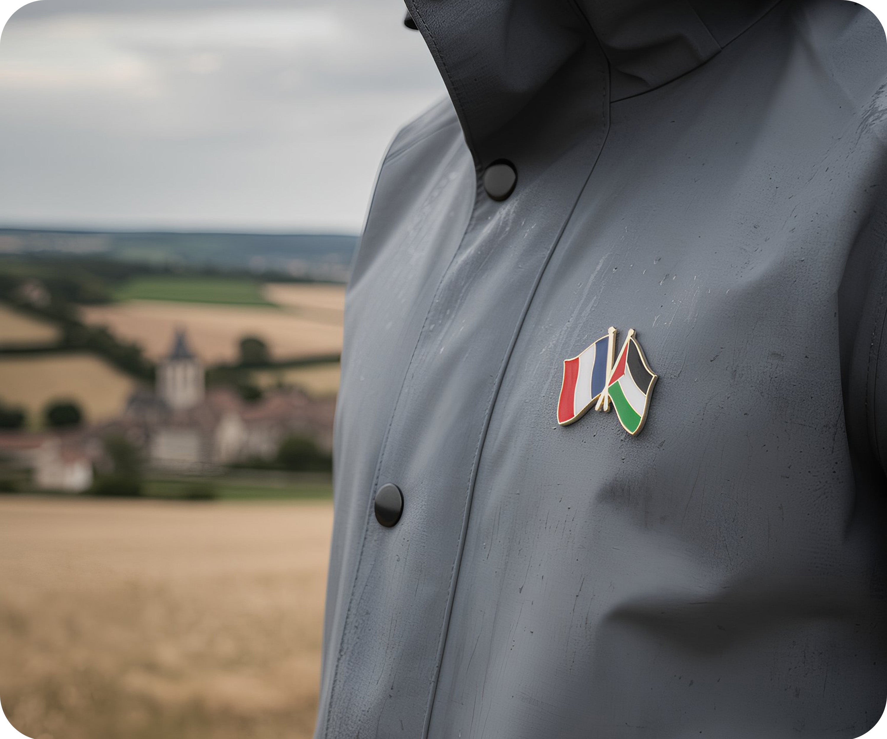 France & Palestine Friendship Pin Badge