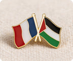 France & Palestine Friendship Pin Badge