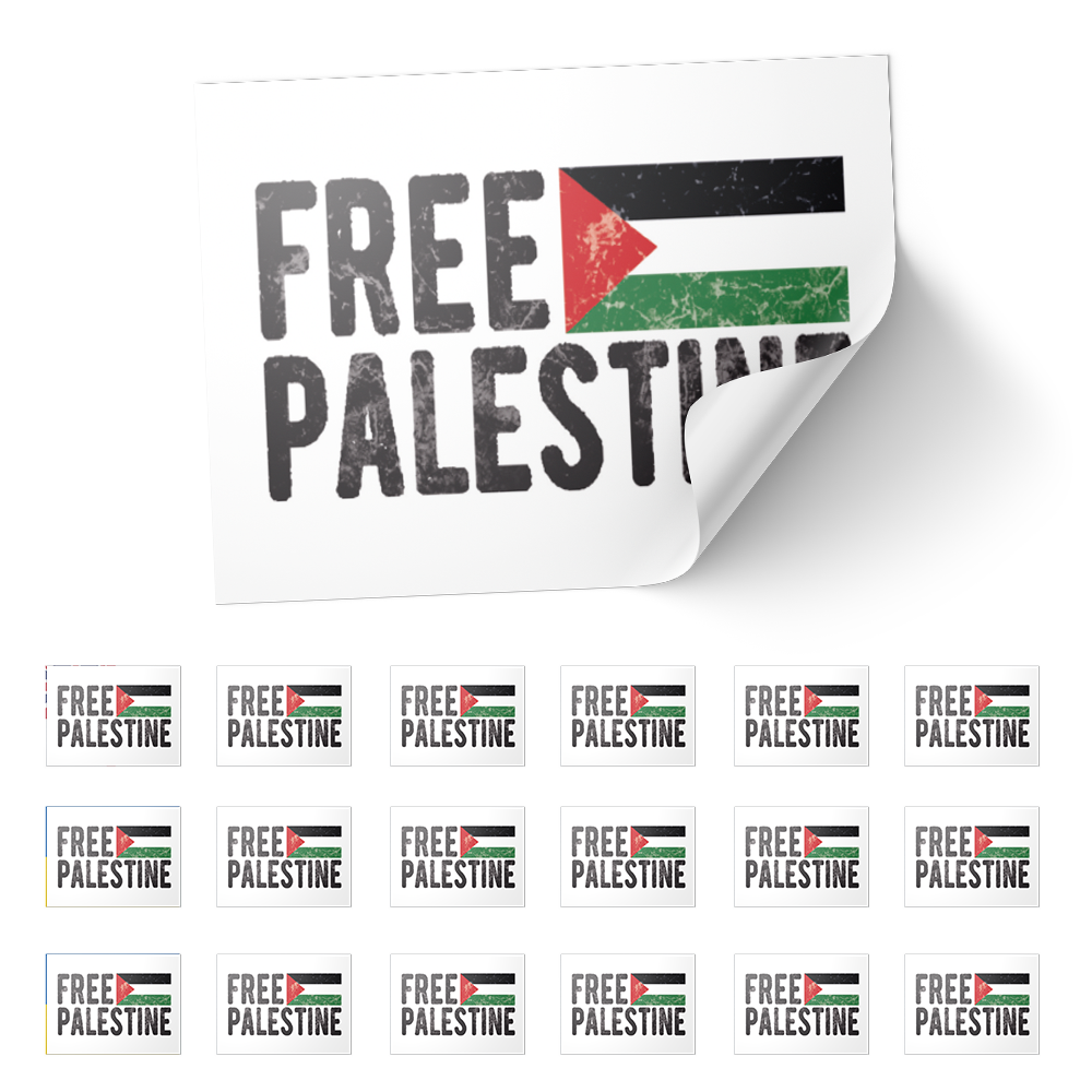 20 X Palestine Free Gaza Flag Palestinian Stickers