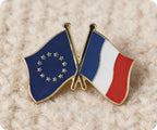 European Union & France EU Friendship Pin Badge