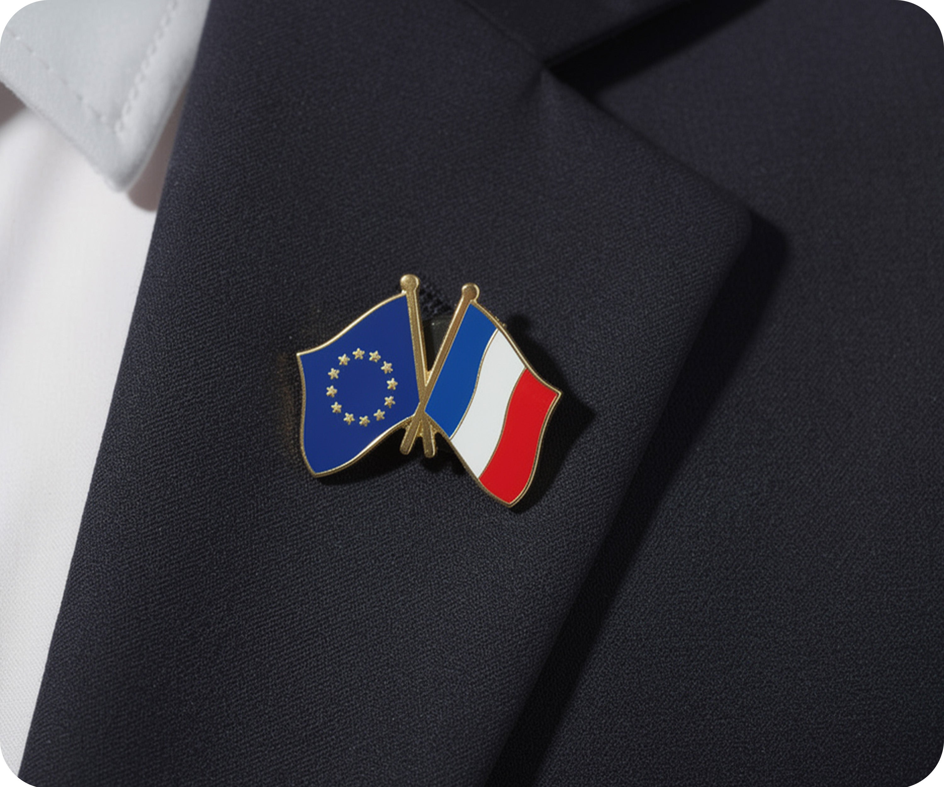 Pin de amistad entre la Unión Europea y Francia Imagen secundaria del producto