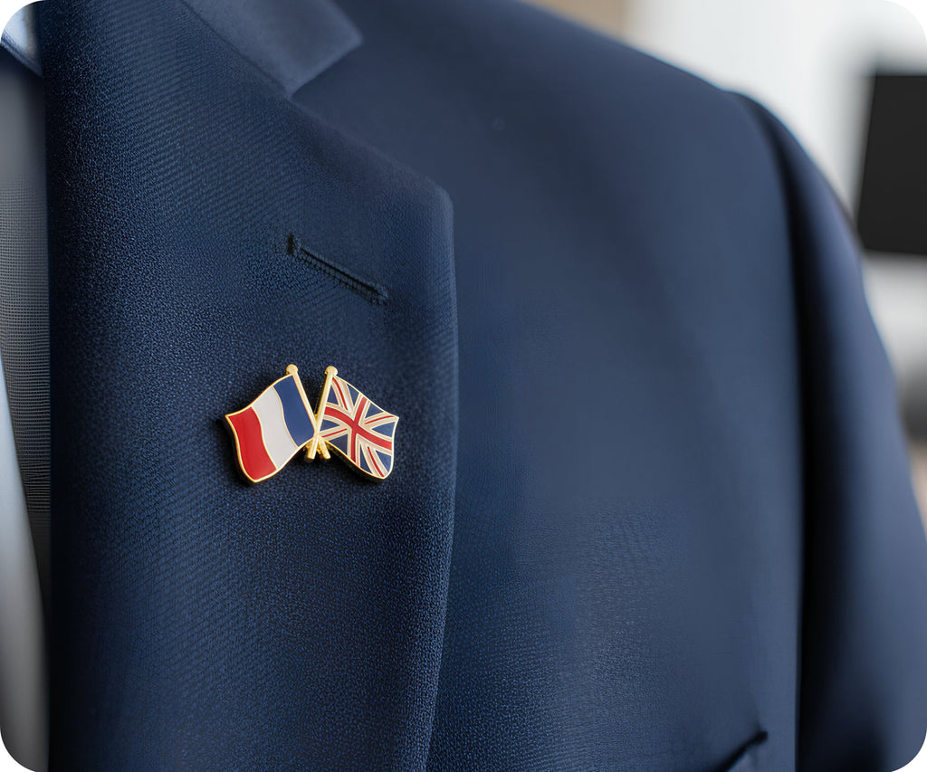 France & United Kingdom UK Friendship Pin Badge