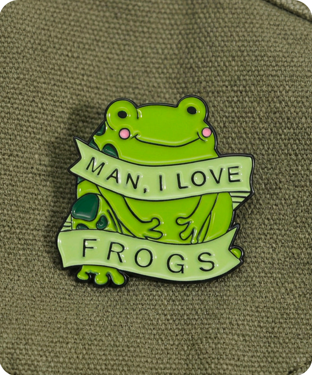 Man I Love Frogs Enamel Lapel Pin Badge
