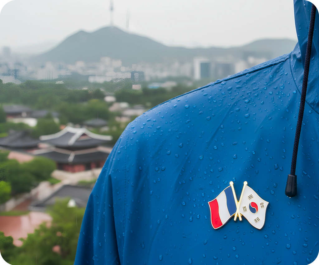 France & South Korea Friendship Pin Badge