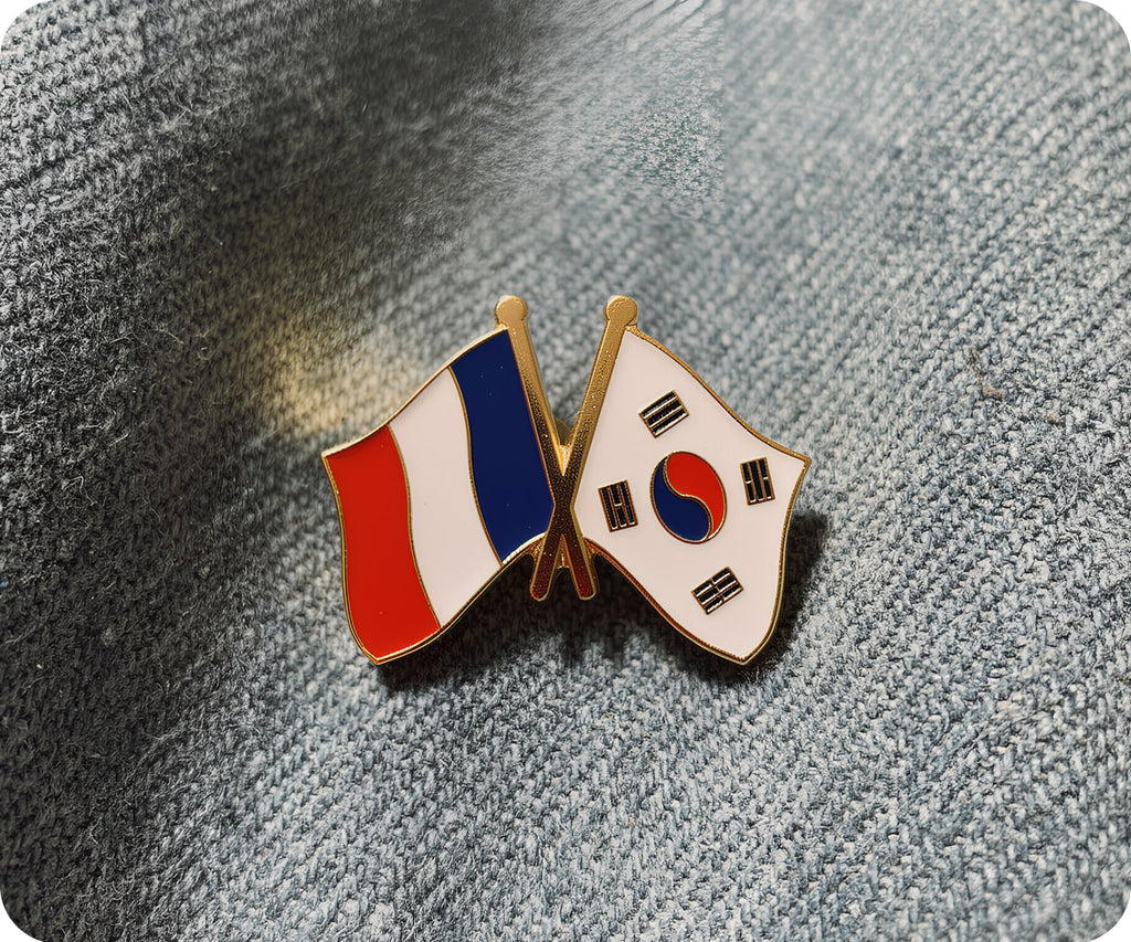 France & South Korea Friendship Pin Badge
