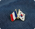 France & South Korea Friendship Pin Badge