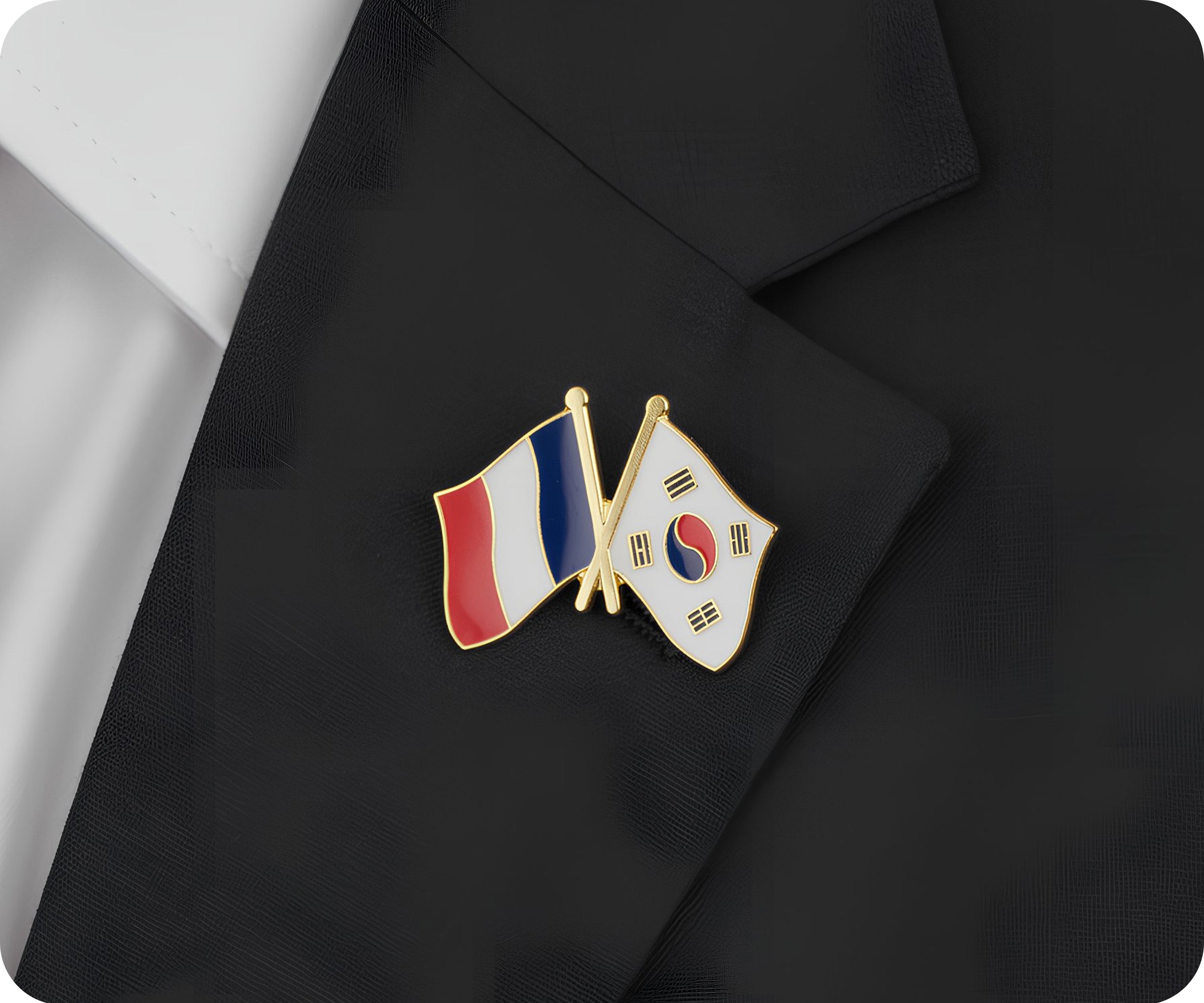 Pin de amistad Francia y Corea del Sur Imagen secundaria del producto