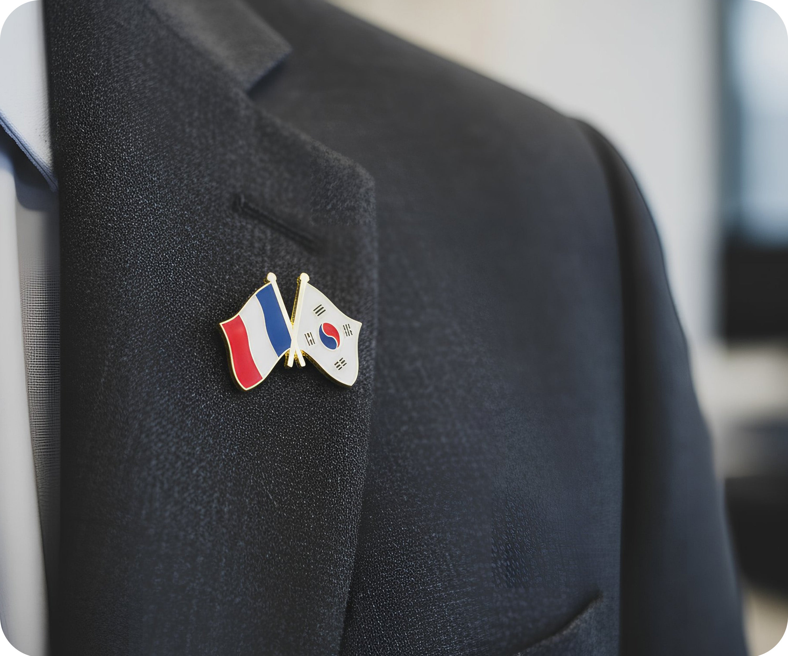 France & South Korea Friendship Pin Badge