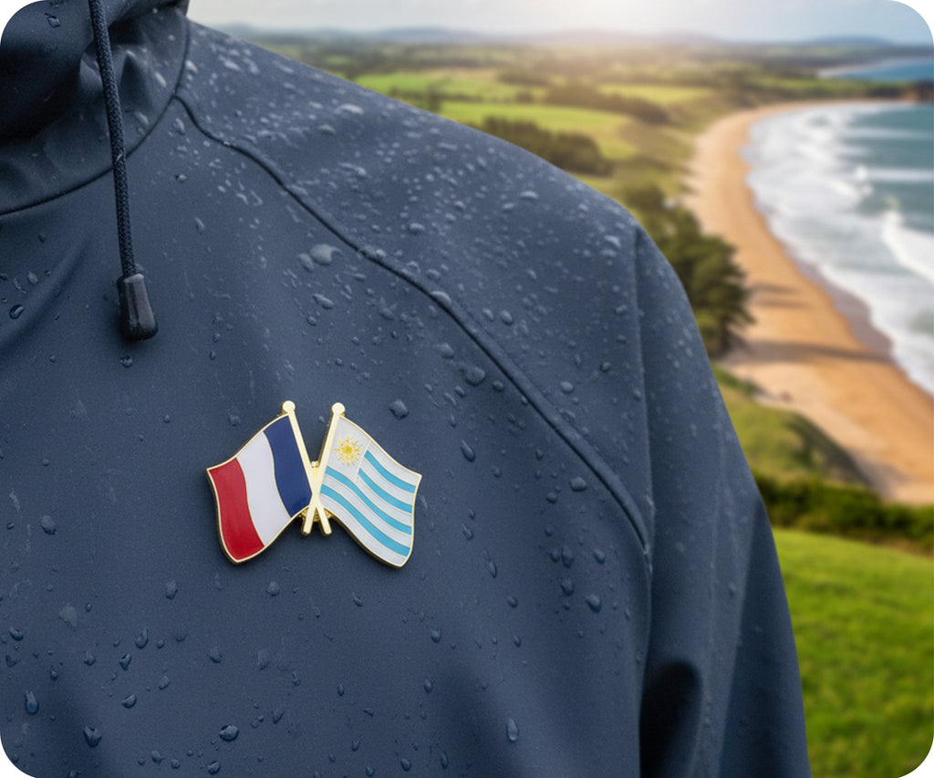 France & Uruguay Friendship Pin Badge