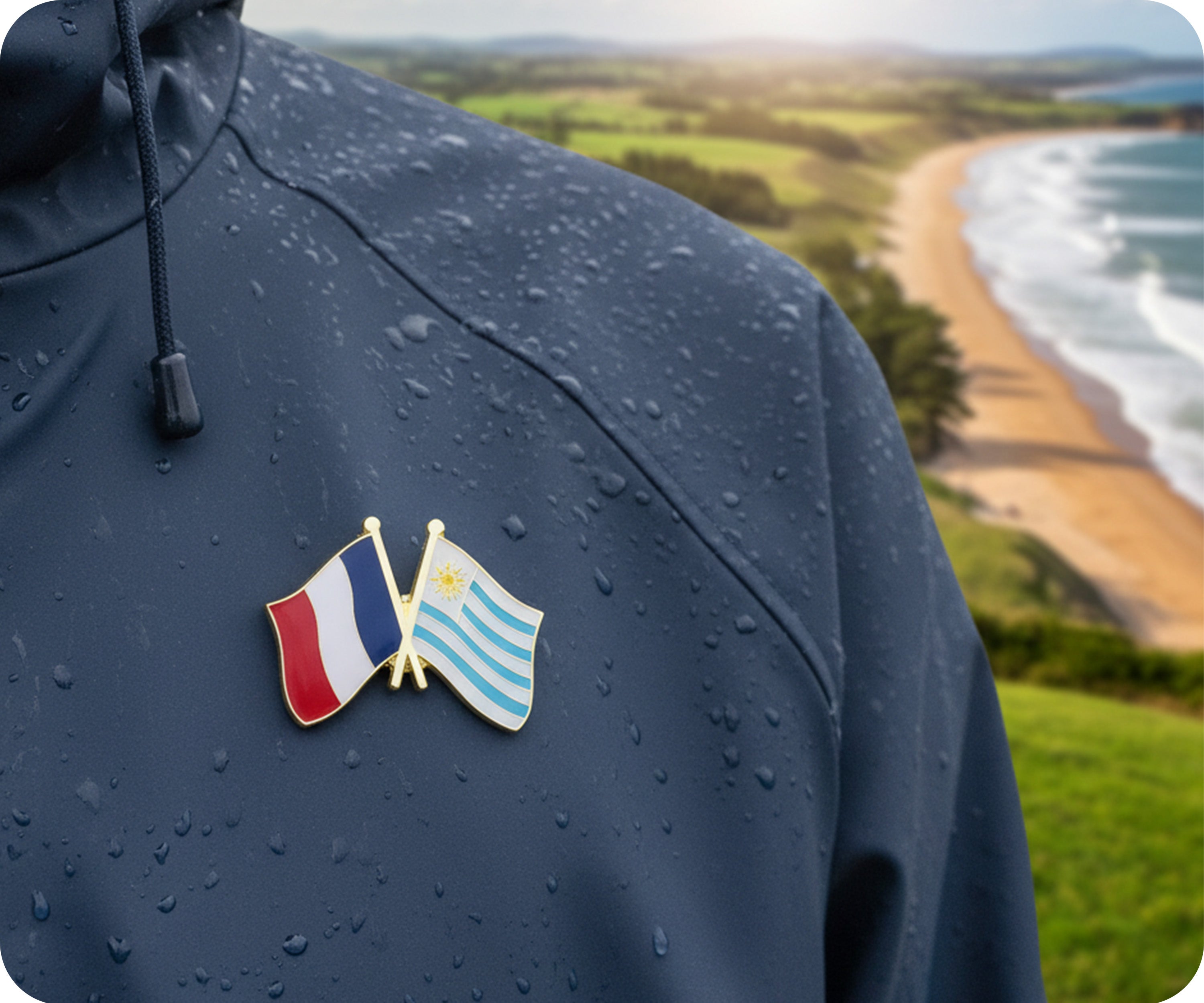 France & Uruguay Friendship Pin Badge