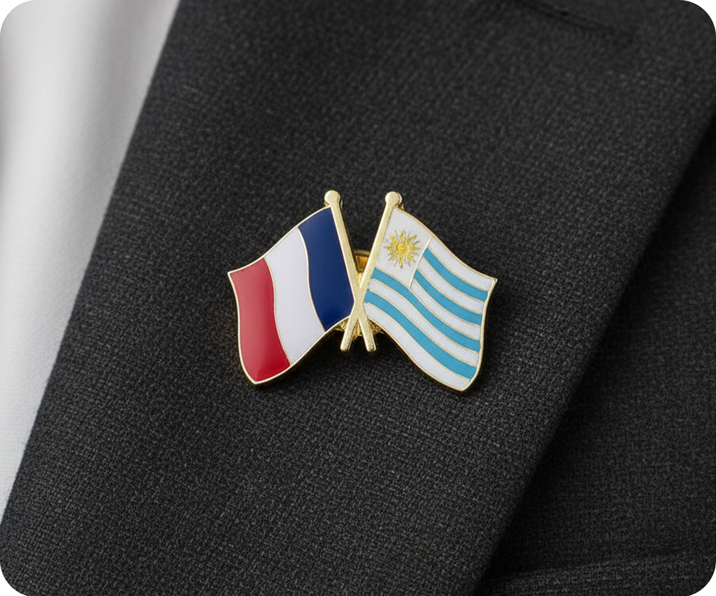 France & Uruguay Friendship Pin Badge