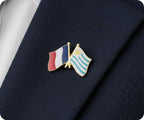 France & Uruguay Friendship Pin Badge