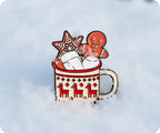 Ginger Bread Xmas Hot Coco Drink Christmas Pin Badge