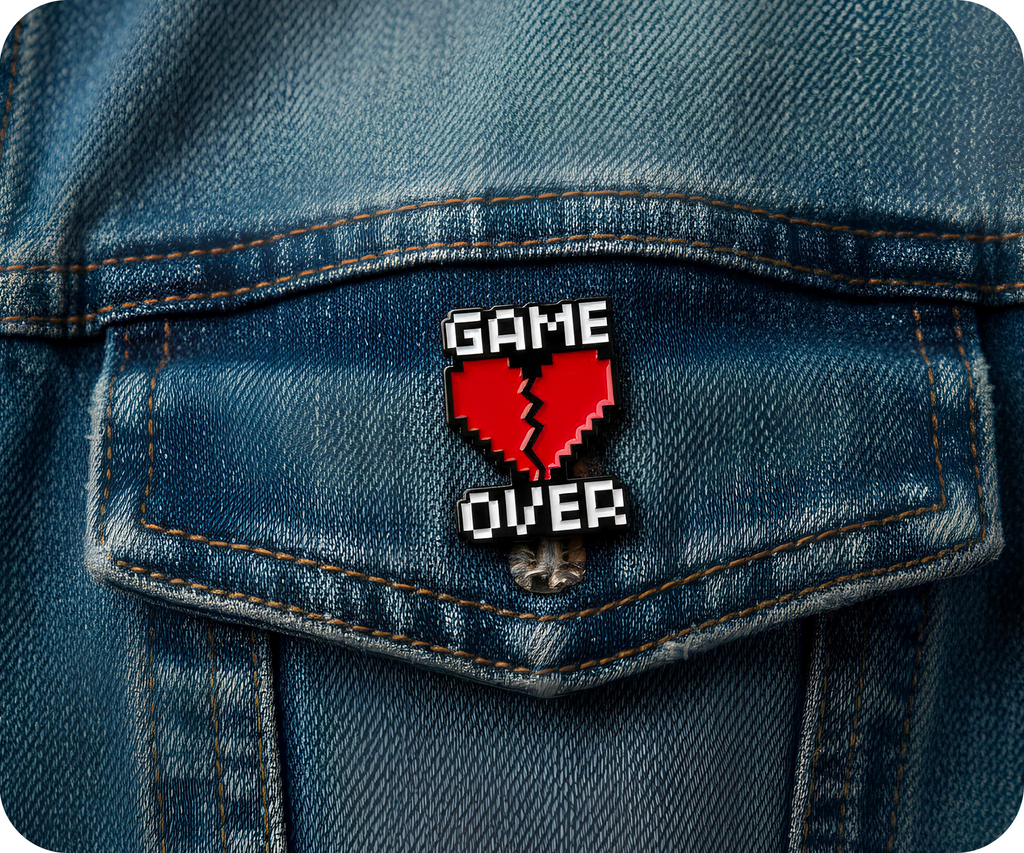 Game Over Gamer Pin Badge