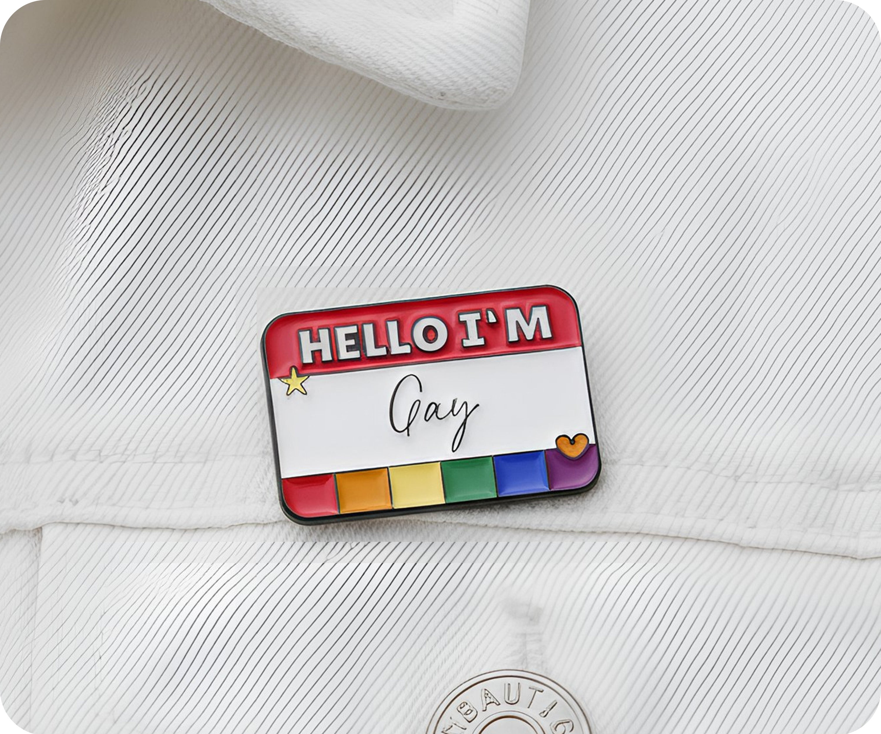 Hello I'm Gay Pin Badge