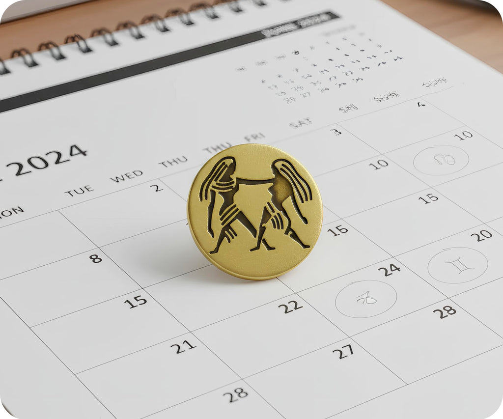 Gemini Zodiac Sign Pin Badge