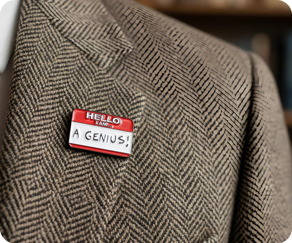 Hello I'm A Genius Pin Badge