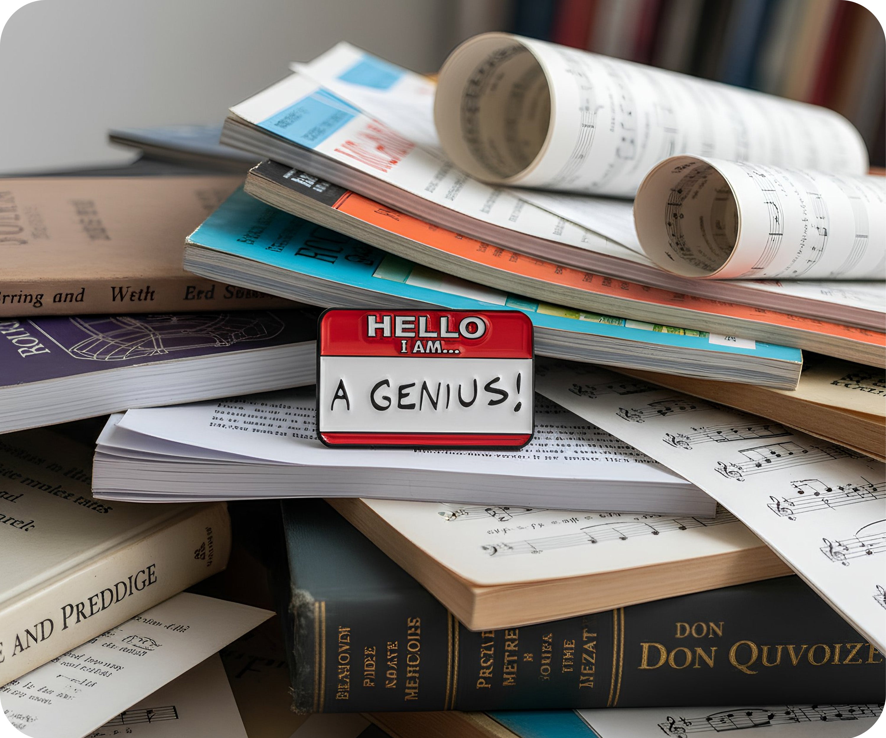 Hello I'm A Genius Pin Badge