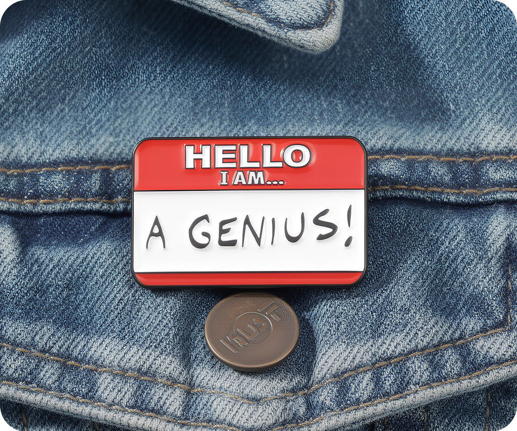 Hello I'm A Genius Pin Badge