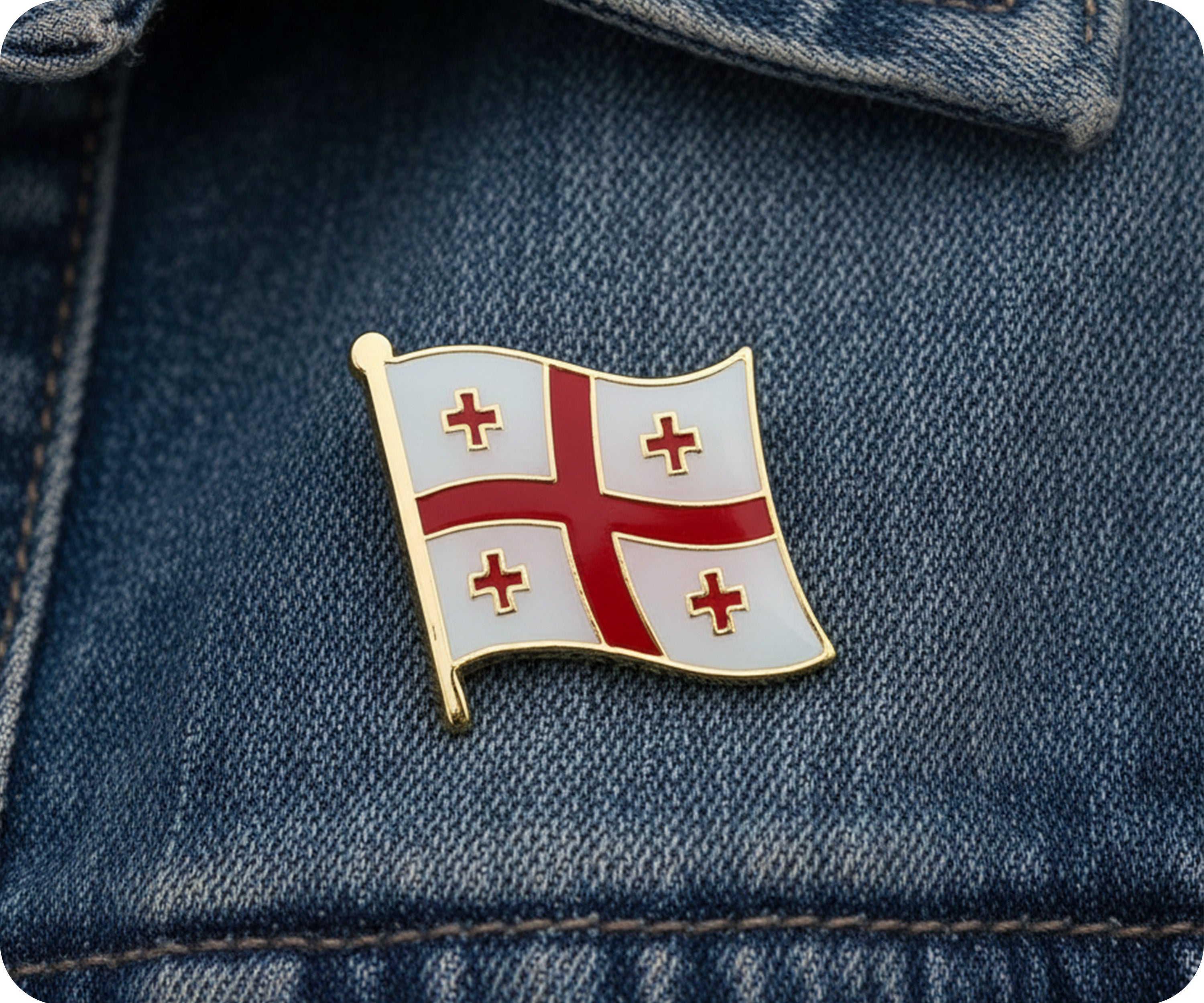 Pin con la bandera de Georgia Imagen secundaria del producto