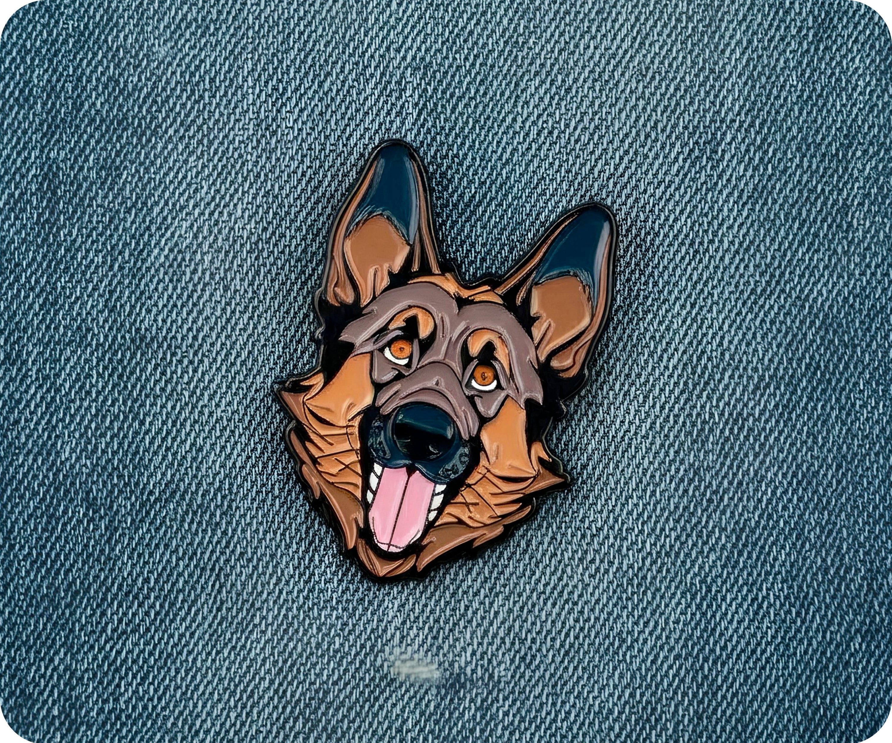 German Shepard Pin Badge