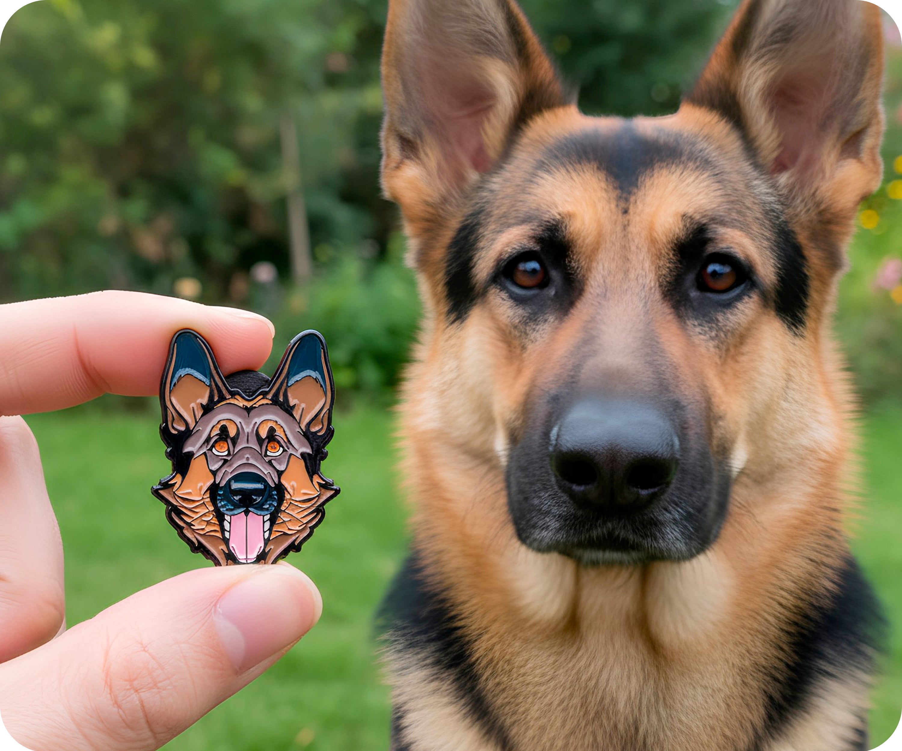 German Shepard Pin Badge
