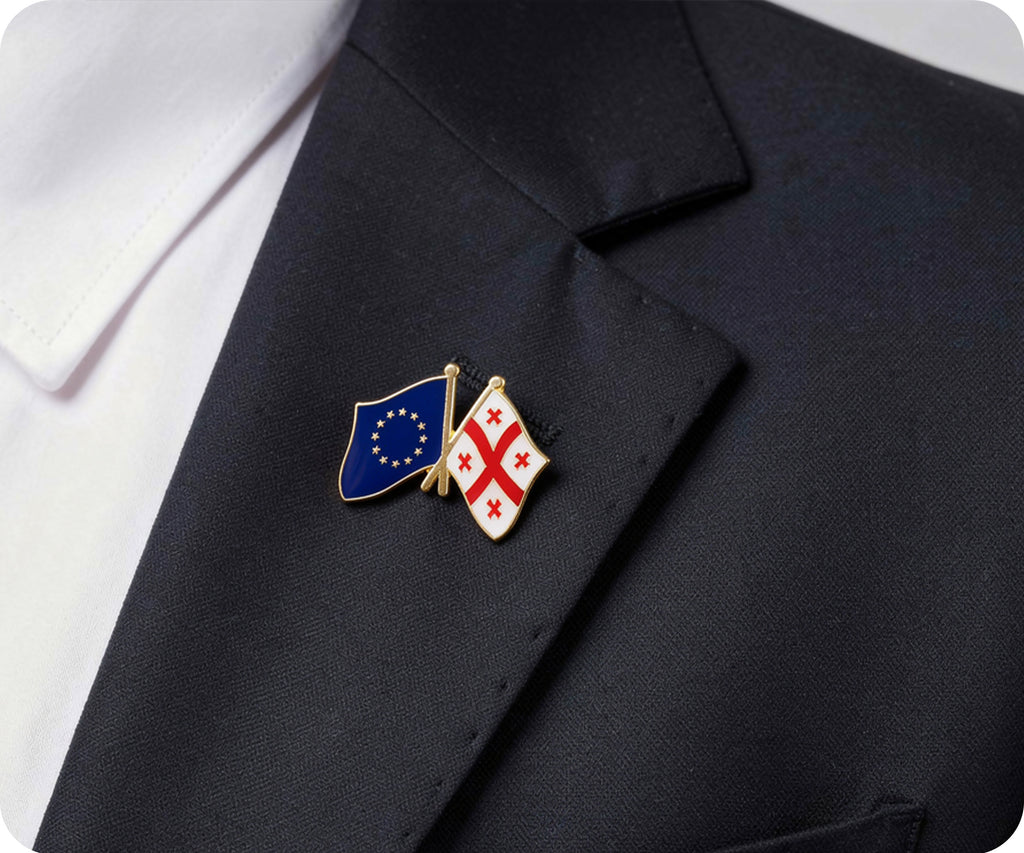 European Union & Georgia Friendship Pin Badge