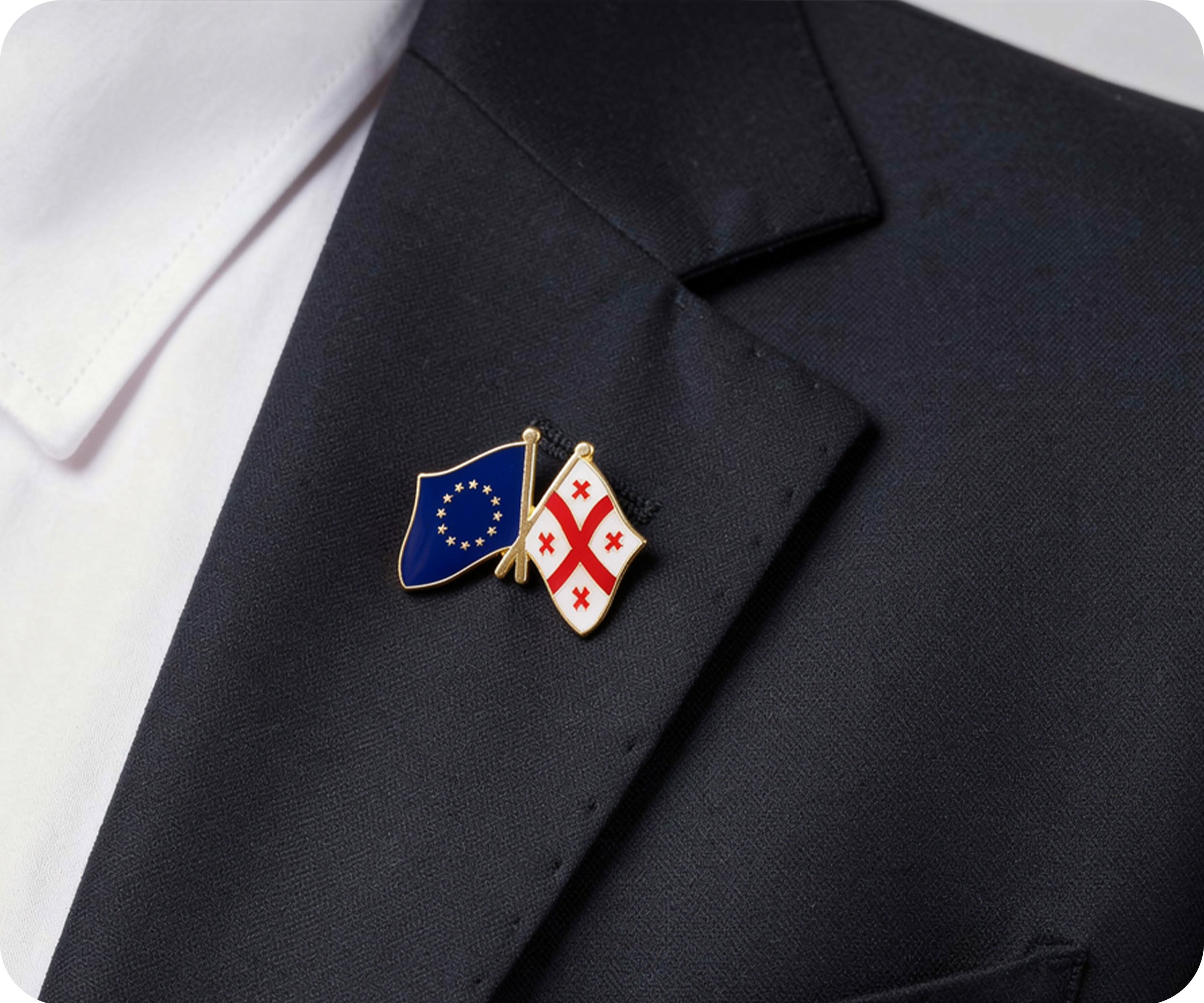 European Union & Georgia Friendship Pin Badge