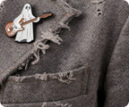 Ghost Playing Guitar Pin Badge