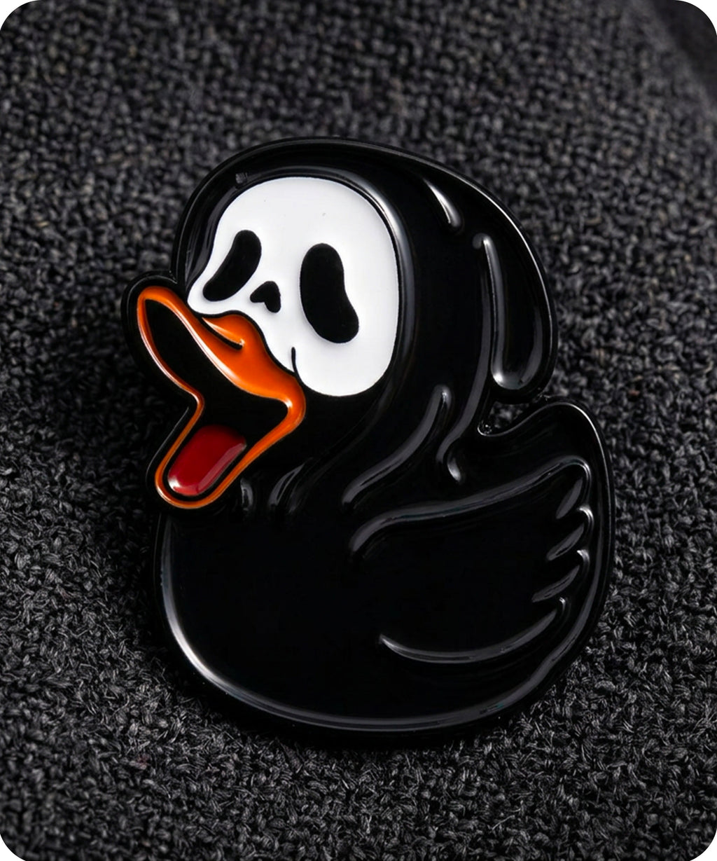 Ghost Duck Enamel Lapel Pin Badge