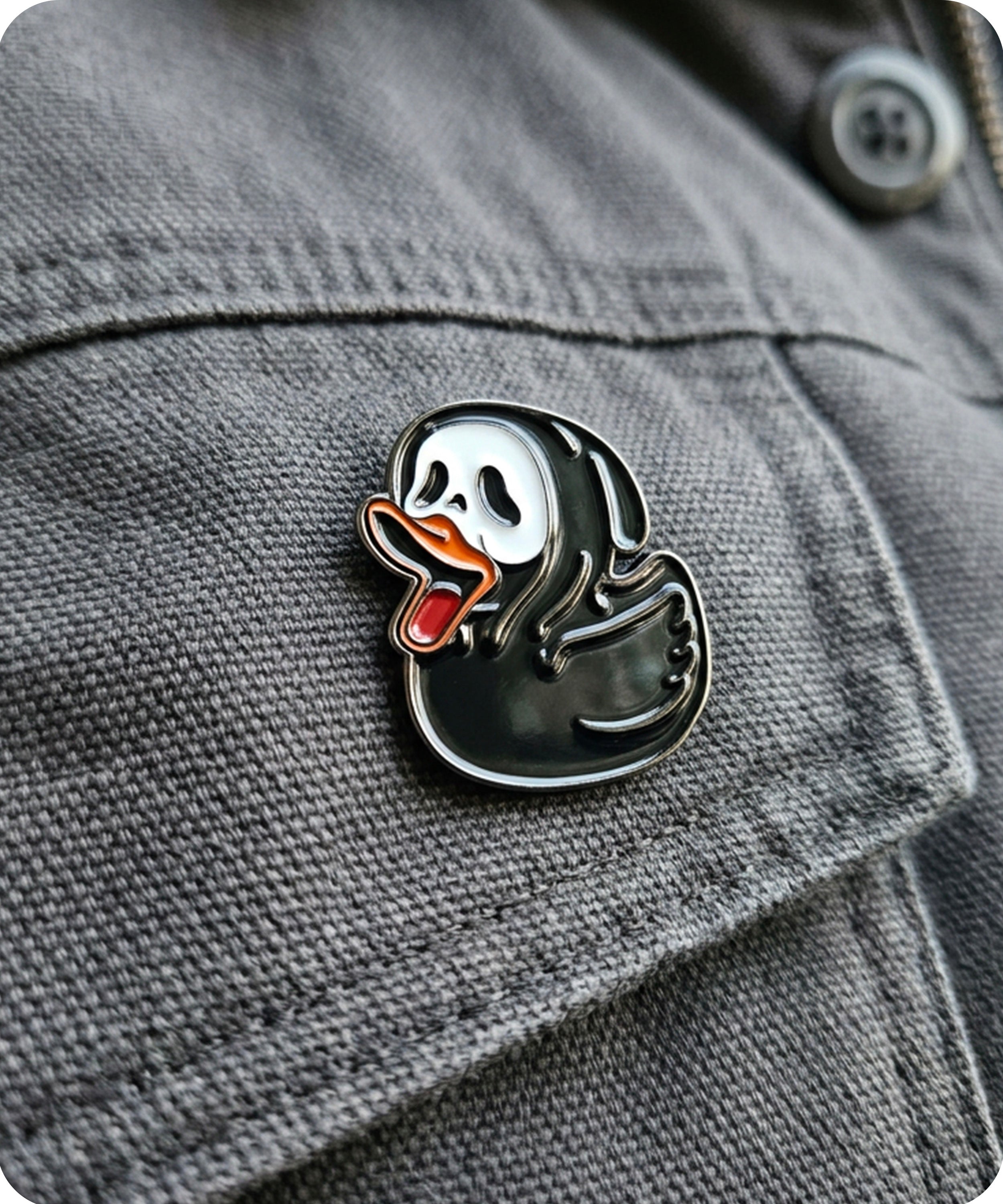 Ghost Duck Enamel Lapel Pin Badge Imagen secundaria del producto
